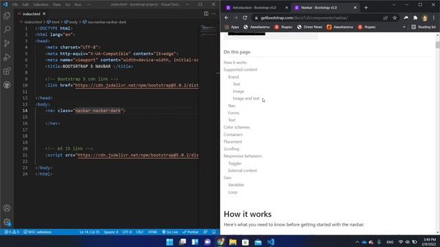 Bootstrap 5 Navbar in 2 minutes | How to make responsive navbar using Bootstrap 5 and HTML смотреть онлайн
