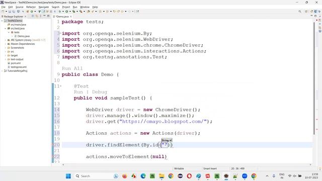 Write syntax for Actions class (Selenium Interview Question #453) смотреть онлайн