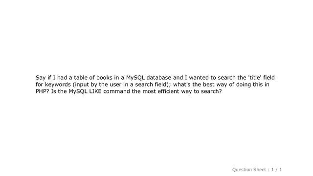 MySQL : What's the best way to search a MySQL database with PHP? смотреть онлайн