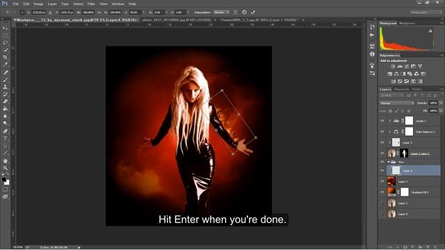Fiery Portrait ⋆ Photoshop Manipulation Tutorial смотреть онлайн