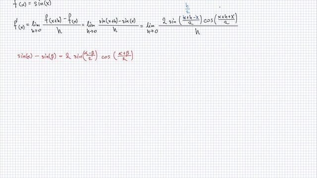 Pochodna funkcji sin(x) obliczona z definicji | ilimi.pl смотреть онлайн