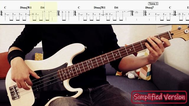Everything in Its Right Place - Radiohead | Simplified bass line with tabs #85 смотреть онлайн