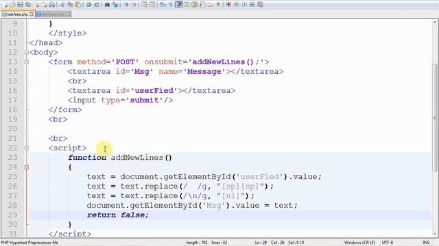 textarea send new lines and spaces tutorial смотреть онлайн