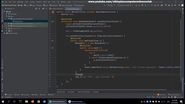 16.Android Studio in Amharic ethio በአማርኛ ለጀማሪዎች - Thread, Runnable, እና Handlers смотреть онлайн