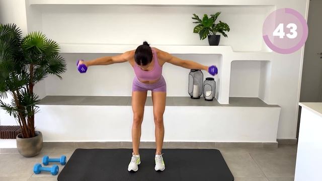 60 Min KILLER FULL BODY WORKOUT | warm up, legs, booty, upper body & abs, with Dumbbells смотреть онлайн