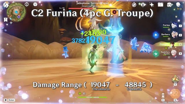C0-C2 Furina DAMAGE COMPARISON In Genshin Impact