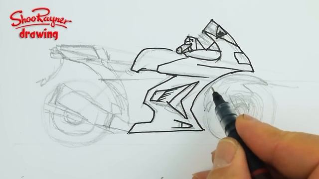 How to draw a Kawasaki Ninja Motor Bike смотреть онлайн