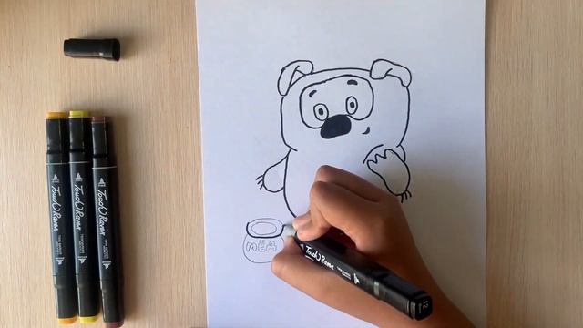 Рисуем Винни Пух... Drawing Winnie Pooh смотреть онлайн