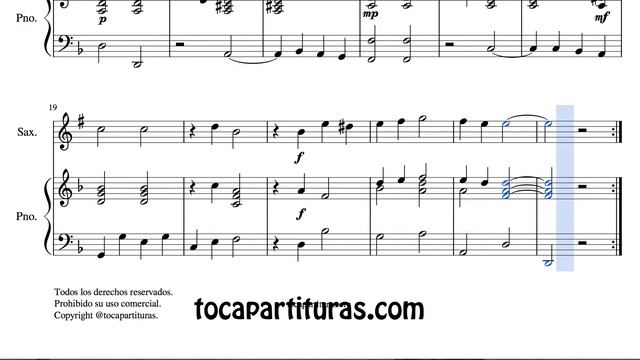 Sarabande Partitura del Dúo de Saxofón Tenor y Soprano Sax y Piano Melodía + Acompañamiento Haendel смотреть онлайн