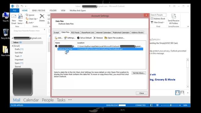 How to Set the password to protect your Outlook Data (.pst) FIle смотреть онлайн