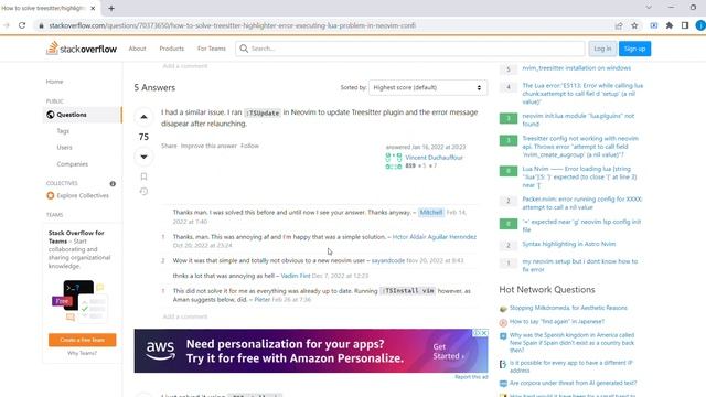 How to solve treesitter highlighter Error executing lua problem in neovim config Stack Overflow смотреть онлайн