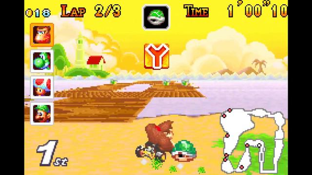 Mario Kart: Super Circuit - Cheep Cheep Island 100cc (Donkey Kong) смотреть онлайн