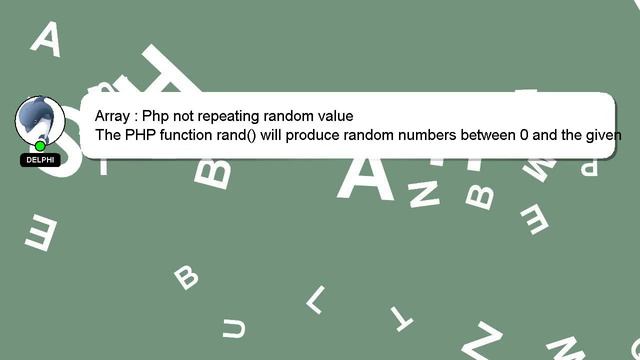 Array : Php not repeating random value смотреть онлайн