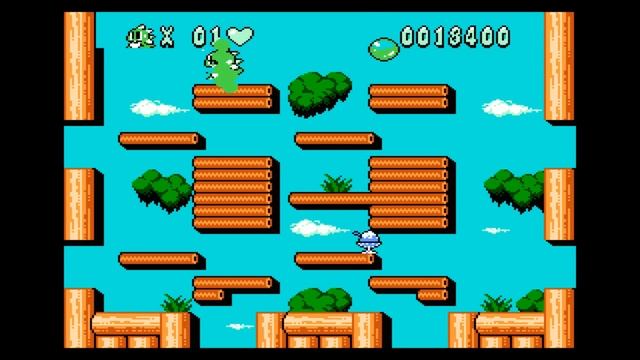 Надуваем пузырями врагов в игре "Bubble Bobble 2" на "Nintendo" (Dendy) . смотреть онлайн