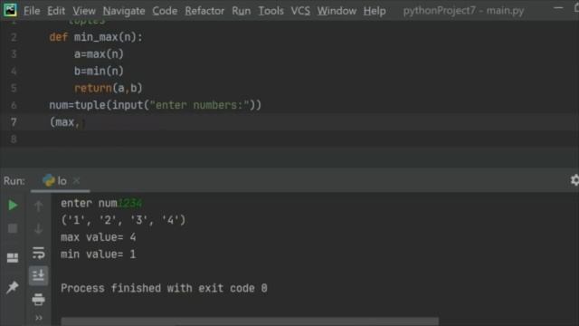 Returning multiple value in tuples (ex) print min & max value смотреть онлайн