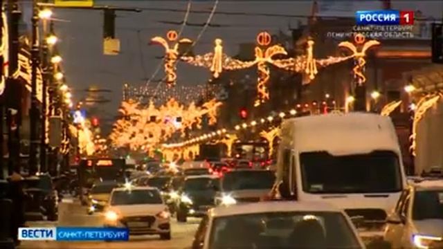 Невский проспект украсила проекция с изображением Петра I смотреть онлайн