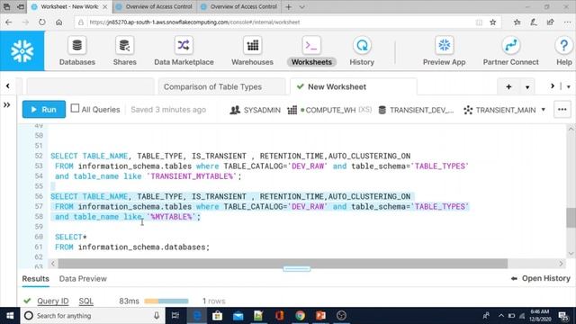 Snowflake Table Types смотреть онлайн