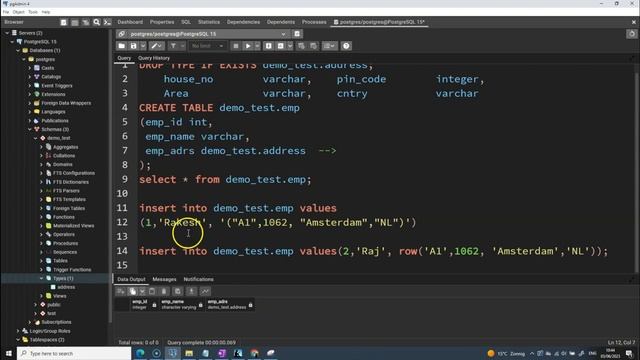 PostgreSQL Composite Types best Explanation | PostgreSQL our data type | Composite Types uses#VD52 смотреть онлайн