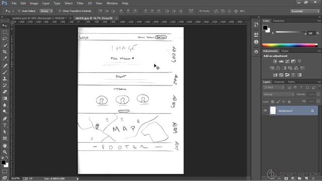 Adding Wireframe Elements Photoshop CC Tutorial For The Web смотреть онлайн