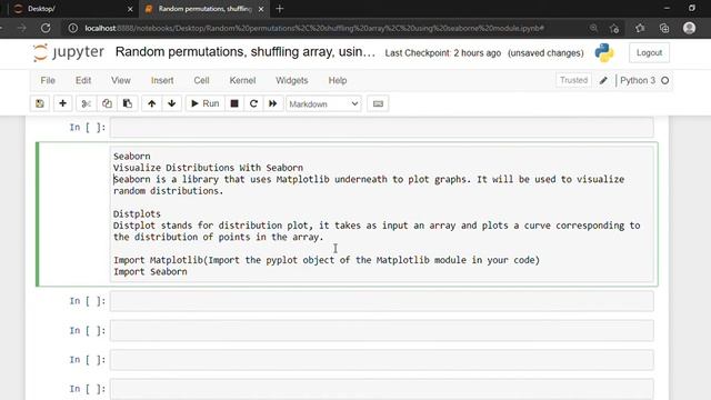 Numpy Complete Tutorial | Random permutation, shuffling array, using seaborne module | Part 4 смотреть онлайн