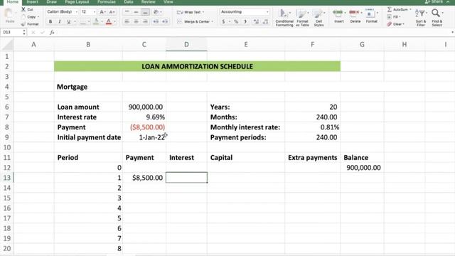 How to Prepare a Loan Amortization Table with EXTRA PAYMENTS in Excel смотреть онлайн