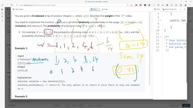 LeetCode 528 | Random Pick with Weight | Prefix Sum | Java смотреть онлайн