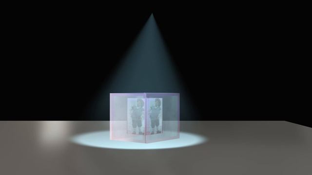 3D эффекты человечек внутри закрытой стеклянной комнаты смотреть онлайн