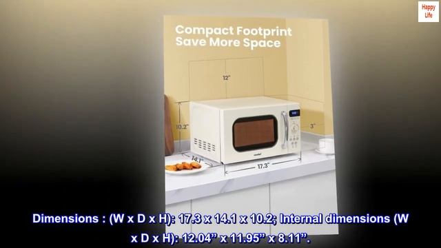 COMFEE' Retro Small Microwave Oven With Compact Size, 9 Preset Menus, Position-Memory Turntable смотреть онлайн