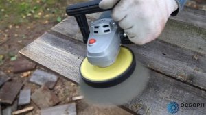 Зачистка и браширование старых сырых досок щеткой Д140 нейлоновой чашечной с зерном P36.