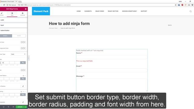 How to Add Ninja Form in Element Pack смотреть онлайн