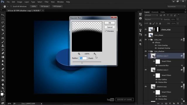 How to make Realistic 3D Icon in Photoshop смотреть онлайн