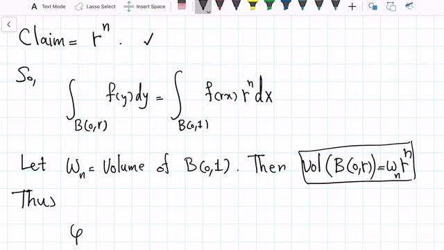 Integral over B(0,r); take derivative with respect to r. смотреть онлайн