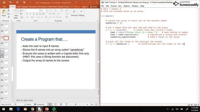 CS in Python - Unit 7 Video 3A - Finding the Minimum Value of an Array смотреть онлайн
