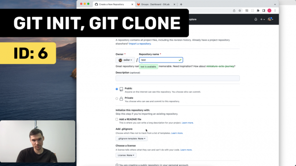 Как создать репозиторий в git (git init, git clone)