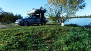 Перевозка лодки на крыше .ч2