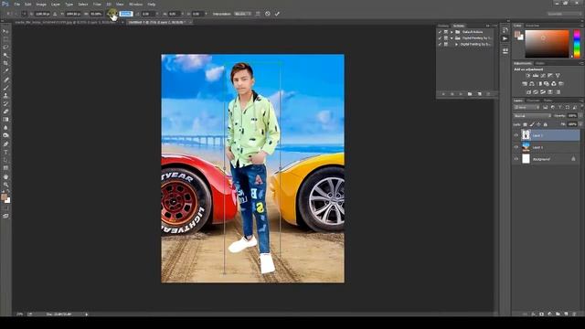 Adobe Photoshop CC Realistic Classic Boy With Car Photo Editing Tutorial Step by Step in смотреть онлайн