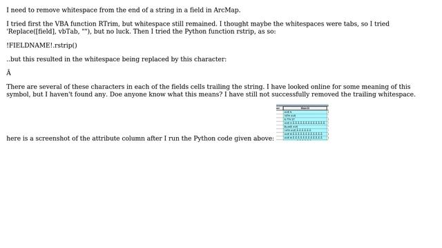 GIS: remove whitespace Python code results in odd character - Field Calculator смотреть онлайн