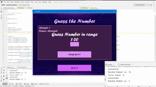 Python Game with GUI (Tkinter) and Network Socket. смотреть онлайн