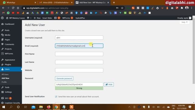 How to Add New Users in WordPress? | WordPress Users Roles | Digital Abhi смотреть онлайн