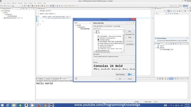 Java Tutorial For Beginners 3 Creating First Java Project in Eclipse IDE 1 смотреть онлайн
