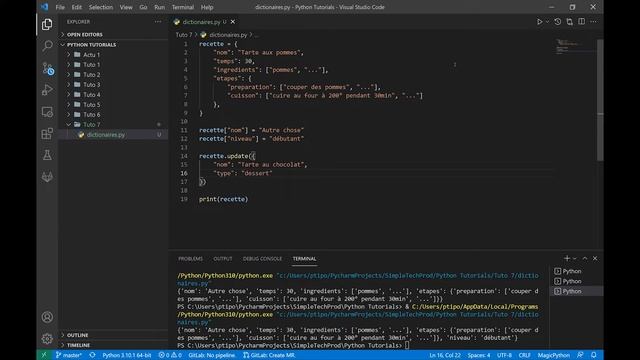 Apprendre Python 3 - 7. Les dictionnaires et leurs opérations смотреть онлайн