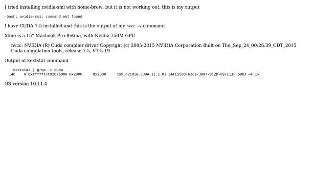 Apple: Install nvidia-smi on OSX смотреть онлайн