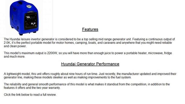 Hyundai HY2000Si Leisure Inverter Petrol Generator смотреть онлайн