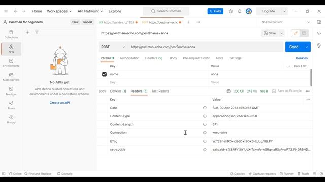 Postman для QA. Заголовки и cookies в теле ответа. смотреть онлайн