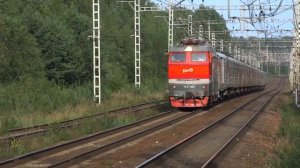 Поезд 077Я Воркута Санкт Петербург с ЧС2т-965 о.п.Колтуши