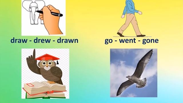 Неправильные глаголы. Часть 4. Draw, go, know, fly, run, win. смотреть онлайн