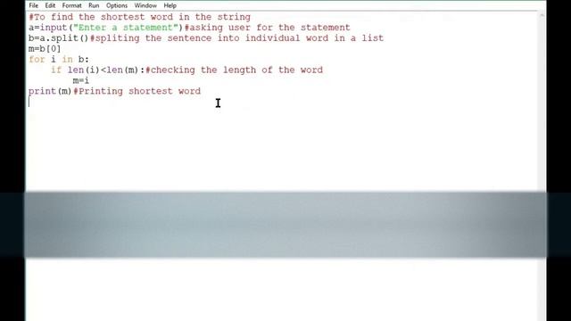 Python Program to find the shortest word in the string смотреть онлайн