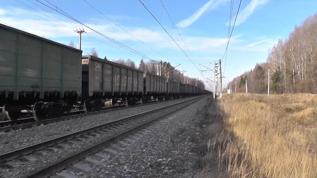 Электровоз ВЛ11.8-756/736Б с грузовым составом смотреть онлайн