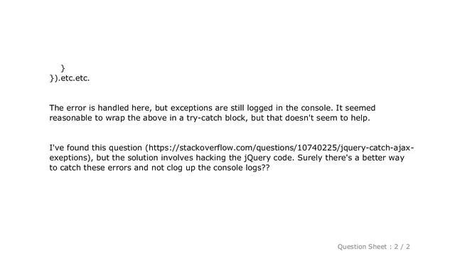 jQuery : How can I catch jQuery AJAX errors? смотреть онлайн