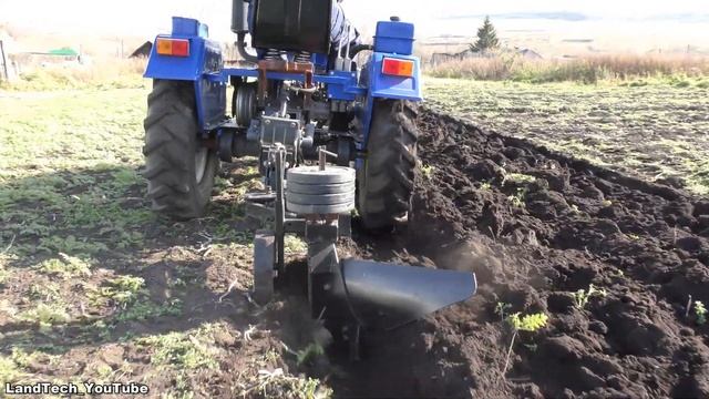 Сможет или нет? Минитрактор СКАУТ Т18 пашет плугом PL-130 (ПЛ6)